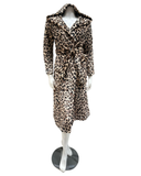 VelvetVibe AL301BR Brown Leopard Furry Morning Robe & Eye Mask Myselflingerie.com