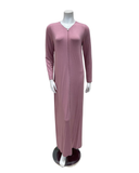 24417C Dusty Rose Lace V Neck Pull On Modal Nightgown