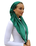 Emerald Velour Classic Pre-Tied Bandanna with Velvet Grip