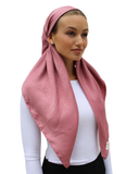 Mauve Velour Classic Pre-Tied Bandanna with Velvet Grip