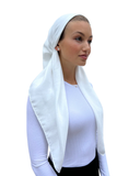 Scarf Bar White Velour Classic Pre-Tied Bandanna with Velvet Grip Myselflingerie.com