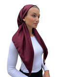 Wine Velour Classic Pre-Tied Bandanna with Velvet Grip