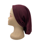 CB75 Burgundy Shimmer Cotton Beanie Snood