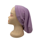 CB77 Lilac Sparkle Cotton Beanie Snood