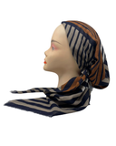 Atifa Graphic Navy Pre-Tied Bandanna with Velvet Grip