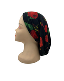 C. Bird CB88 Black &amp; Red Rose Print Cotton Beanie Snood Myselflingerie.com