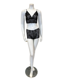 M4350 Barlette Black Lace Sheer Bralette & Panty Set