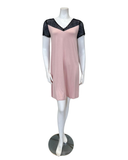 4335 Dusty Pink / Black Sheer Lace Short Sleeve Modal Nightshirt