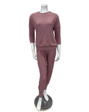 Oh! Zuza OZ214PJM Antique Rose Ribbed Modal Pajamas Set Myselflingerie.com