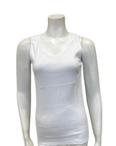 Cotton Touch 500 White Cotton Sleeveless Wide Straps Undershirt Myselflingerie.com