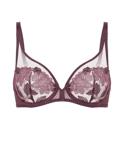 Simone Perele 14V319 Byzantine Dahlia Sheer Plunge Underwire Bra Myselflingerie.com