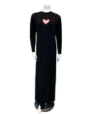 The Star Story 10-871 Heart Trim Black Modal Teen Nightgown Myselflingerie.com