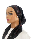 IT2426-25 Black/Brick Woven Israeli Style Long Tails Pre-Tied Bandanna