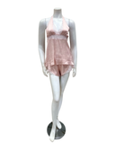 Oh! Zuza Dusty Pink Lace Halter Neck Cami & Shorts Set