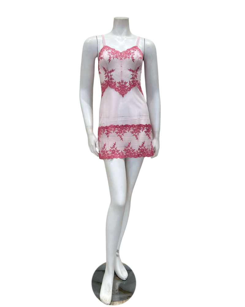 Wacoal 814191 Ballet Slipper/Chateau Rose Embrace Lace Chemise Myselflingerie.com