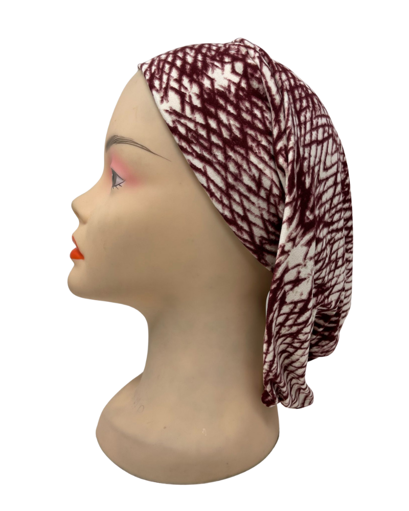 Triple Up SS980 Burgundy/White Print Sleeping Snood Myselflingerie.com