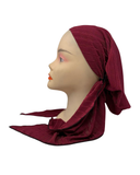 Triple Up BL946 Burgundy Shiny Ribbed Lined Pre-Tied Bandanna Myselflingerie.com