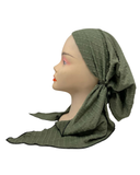 Triple Up Sage Cable Knit Lined Pre-Tied Bandanna