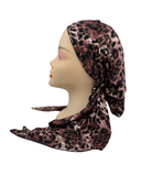 Triple Up Mauve Leopard Metallic Unlined Pre-Tied Bandanna