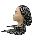 Triple Up Taupe Leopard Metallic Unlined Pre-Tied Bandanna