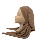 Triple Up Beige Crinkle Unlined Pre-Tied Bandanna