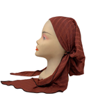 Triple Up Rust Shiny Ribbed Lined Pre-Tied Bandanna