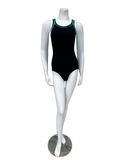 Flamingo 22FL040 Black/Jade Black Teen Bathing Suit Removable Cups Myselflingerie.com