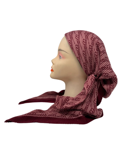 Revaz HS591N Burgundy Crinkle Gucci Adjustable Pre-Tied Bandanna with Velvet Grip Myselflingerie.com