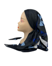 It's Younique OB-SB-BL Blue Short Bow Print Pre-Tied Open Back Bandanna with Velvet Grip Myselflingerie.com