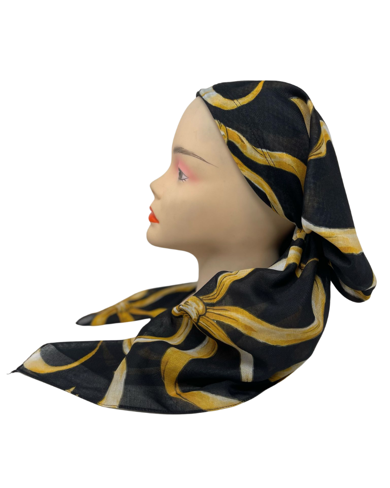 It's Younique PP-LBOWS-YE Yellow Long Bows Pre-Tied Bandanna with Velvet Grip Myselflingerie.com