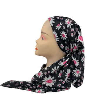 It's Younique Pink Daisies Pre-Tied Open Back Bandanna with Velvet Grip