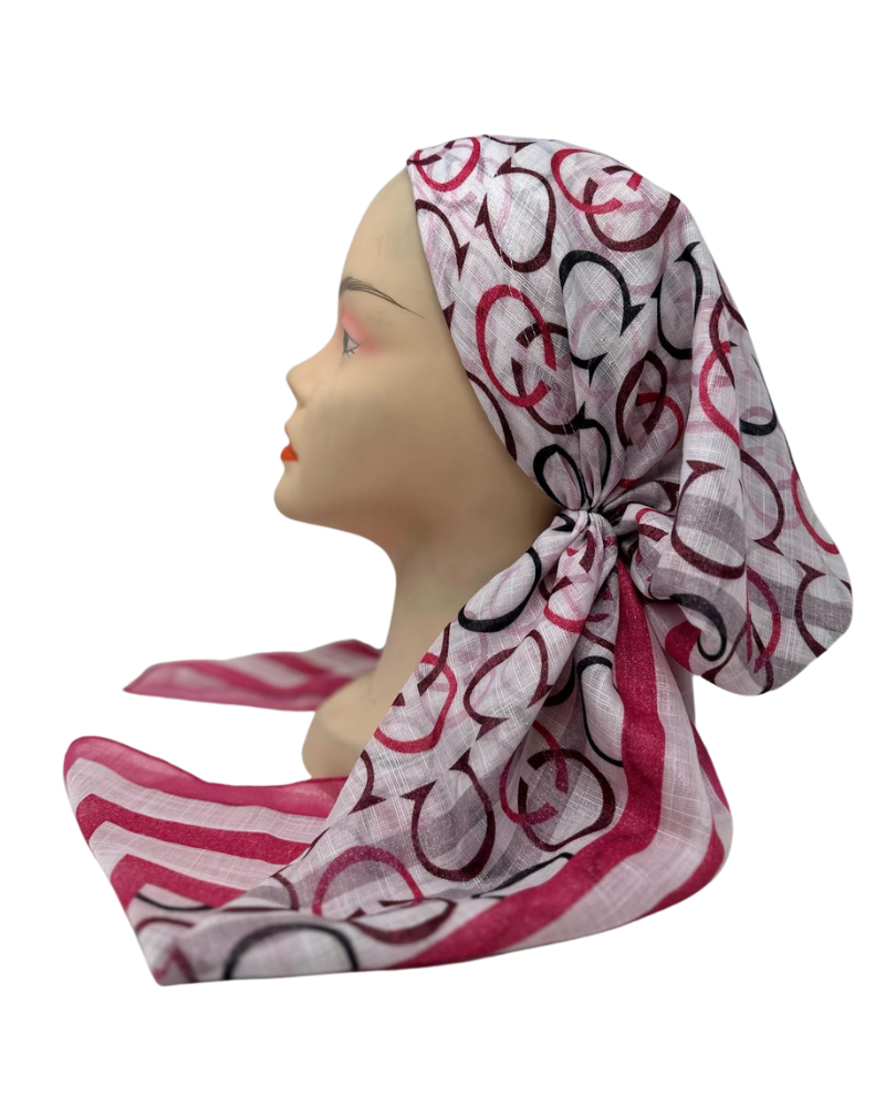 It's Younique PP-CO-PNK Coach Inspired Pink Shimmer Pre-Tied Bandanna with Velvet Grip Myselflingerie.com