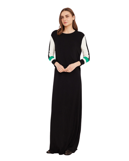 ORD Black Tennis Style Modal Nursing Nightgown Myselflingerie.com