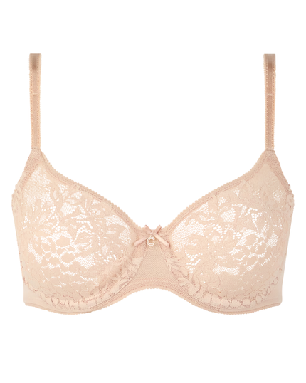 Chantelle 16IMV Nude Blush Maris Lace Full Coverage Underwire Bra Myselflingerie.com