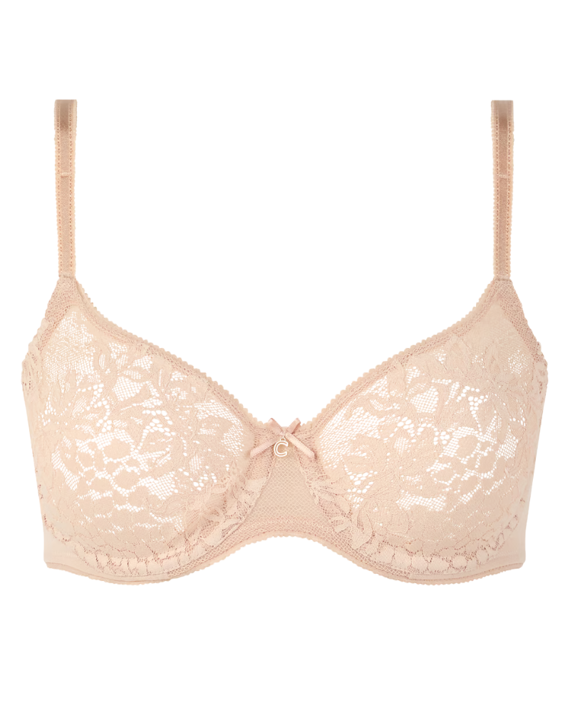 Chantelle 16IMV Nude Blush Maris Lace Full Coverage Underwire Bra Myselflingerie.com