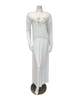 Mega Dreams 357736 White Ribbed Tri Color Embroidered Flowers Modal Nursing Nightgown Myselflingerie.com