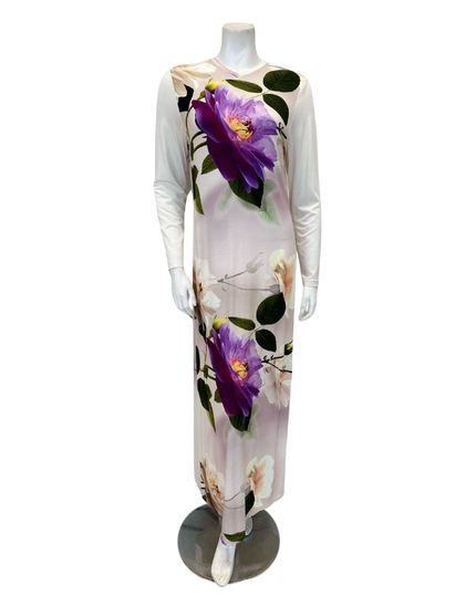 Angelice S7383 Purple Floral Cream Pull On Modal Nightgown Myselflingerie.com