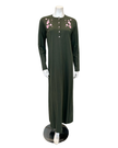 Pen-ky 11953 Green Cherry Blossom Button Down Cotton Blend Nightgown Myselflingerie.com