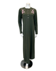 Pen-ky 11953 Green Cherry Blossom Button Down Cotton Blend Nightgown Myselflingerie.com