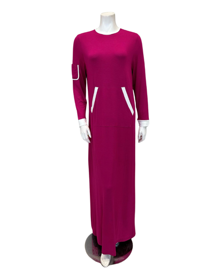 Velvet AN760PK Hot Pink Modal Pull On Nightgown with Kangaroo Pocket Myselflingerie.com