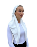 Scarf Bar White Velour Classic Pre-Tied Bandanna with Velvet Grip 
Myselflingerie.com