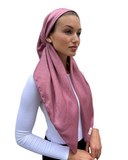 Scarf Bar Mauve Velour Classic Pre-Tied Bandanna with Velvet Grip Myselflingerie.com