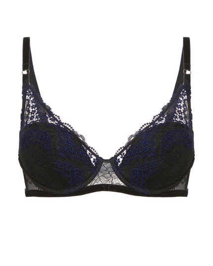 Simone Perele 1E3340 Black Festive Push Up Underwire Bra Myselflingerie.com