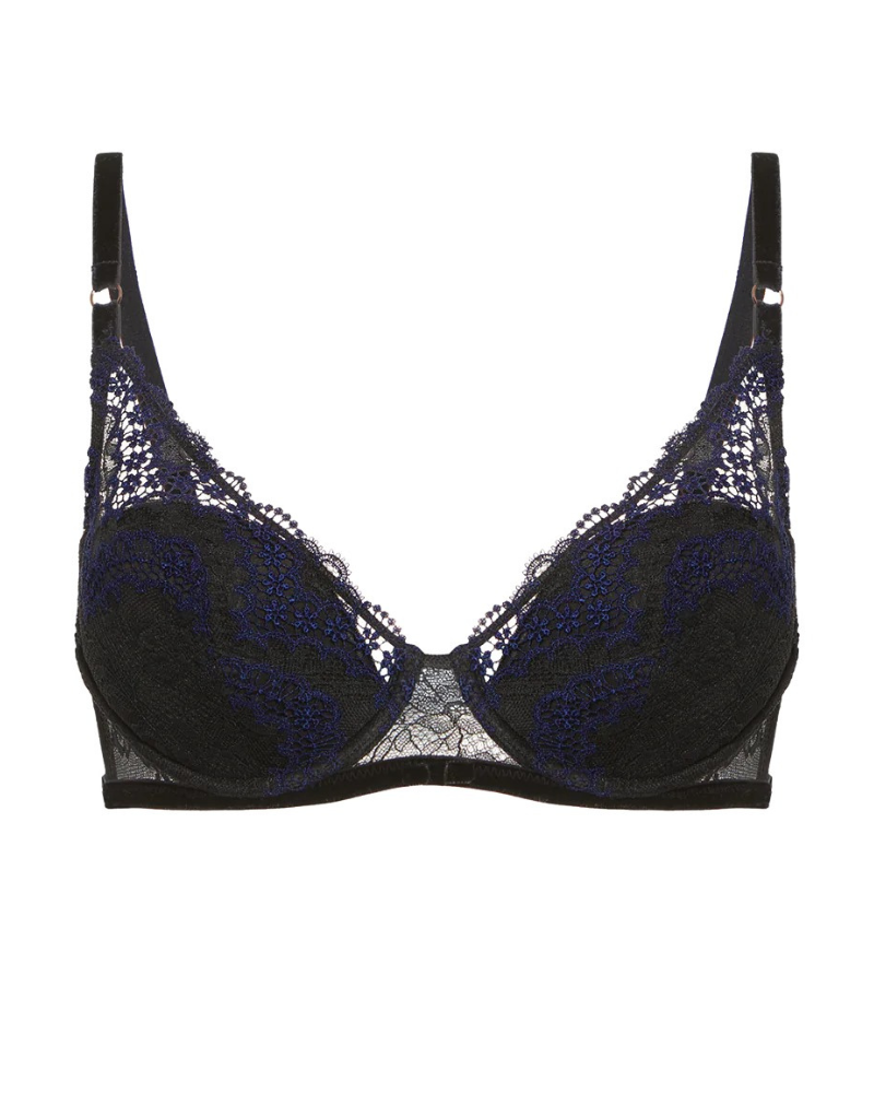 Simone Perele 1E3340 Black Festive Push Up Underwire Bra Myselflingerie.com