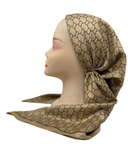 HS592D Tan Gucci Adjustable Pre-Tied Bandanna with Velvet Grip