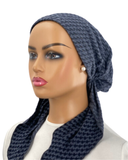 P2383-25 Denim Blue Ripplet Classic Fit Pre-Tied Bandanna