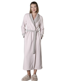 24609C Dusty Pink Two Tone Plush Wrap Robe with Braided Trim