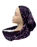 Atifa Purple Leopard Pre-Tied Bandanna with Velvet Grip