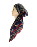 Revaz HS595H/L Navy/Red Hermes Adjustable Pre-Tied Bandanna with Velvet Grip Myselflingerie.com