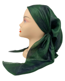 It's Younique Green Paintbrush Strokes Pre-Tied Open Back Bandanna with Velvet Grip